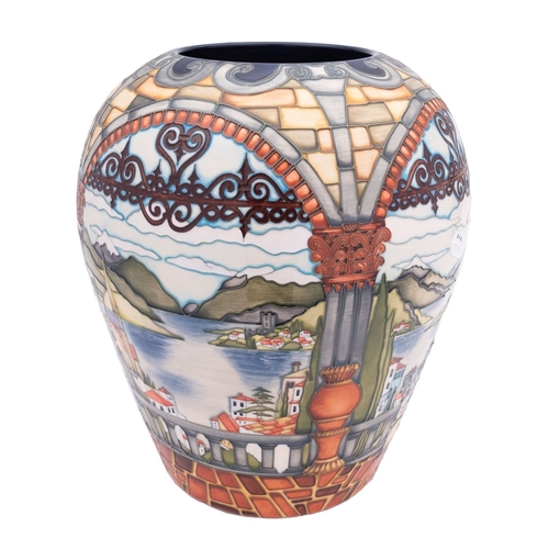 24 - A Moorcroft pottery vase, tube lined in the Lake Garda pattern after the original by Paul Hilditch, ... 