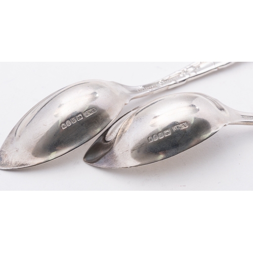 199 - A cased set of six Vine pattern pointed grape fruit spoons by Tiffany & Co, London and New York 1873... 