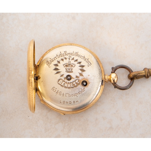 269 - An 18ct gold open-face pocket watch  having a gold dial with black Roman numerals, blued-steel spade... 