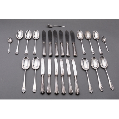 4 - An early 20th century canteen of silver plated Onslow pattern flatware by Elkington & Co., comprisin... 