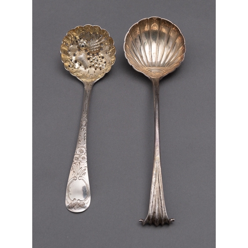 57 - A George V silver Onslow pattern sauce ladles by Charles Stuart Harris, London 1901, with scallop sh... 