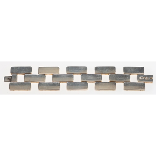 573 - Georg Jensen. A silver bracelet, number 194, by Astrid Fog, brick links, marked 925s, Denmark, Georg... 