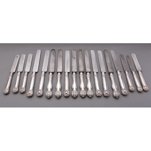 64 - A matched canteen of Victorian flatware King's Husk pattern cutlery, various makers and dates, with ... 