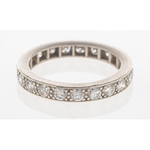 744 - A full diamond eternity ring, grain set with brilliant-cut diamonds, diamonds approx. 1.05 carats to... 