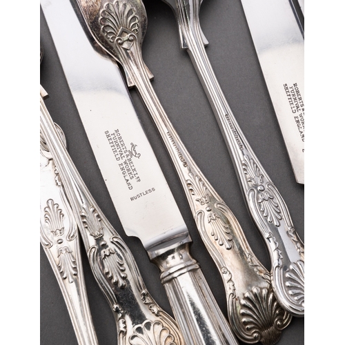 8 - A mid 20th century silver plated canteen of Kings pattern flatware by Roberts, Belk & Co, Sheffield,... 