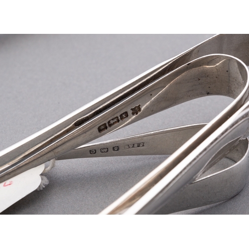 95 - A mixed group of silver sugar tongs including; a pair of modern design sugar tongs by The Vilcar Com... 