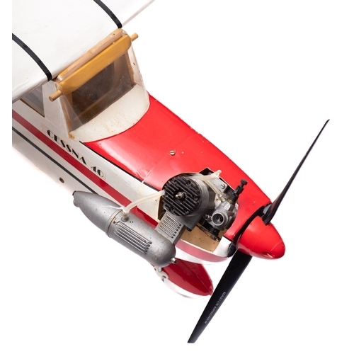 1031 - A Remote control model Cessna 40 aircraft. Scratch built with a balsa fuselage and powered by a Blue... 