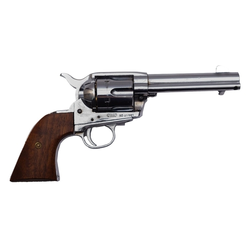 123 - A replica .44 calibre Colt 'Peacemaker' by CMC (Model of 1968) serial number A1981, with nickel plat... 