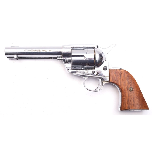 123 - A replica .44 calibre Colt 'Peacemaker' by CMC (Model of 1968) serial number A1981, with nickel plat... 