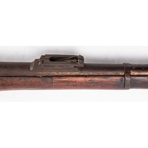 127 - An Austrian 11.4x50 calibre Werndl Model 1869 Breech loading service rifle, serial number 898,  sigh... 