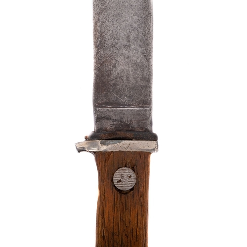 154 - A German mid 20th Century Hubertus knife and sheath, having a steel blade stamped 'Hubertus, Solinge... 