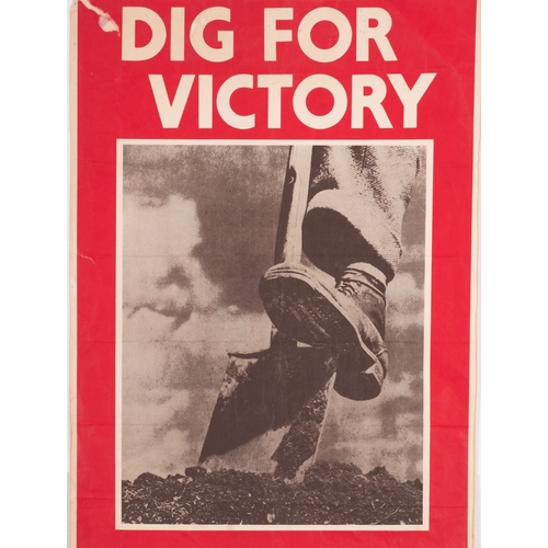 163 - A reproduction propaganda poster 'Dig For Victory', together with A WWII 'Order of the Day' Civil De... 