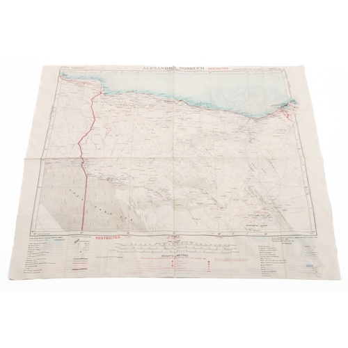 165 - Eight RAF silk maps, comprising two 'Alexandria-Torbruck' second edition and six 'Cyprus' (3)