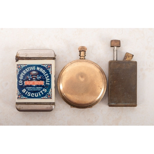 186 - An early 20th century Short and Mason Aurapole brass cased pocket compass. The case opening to revea... 