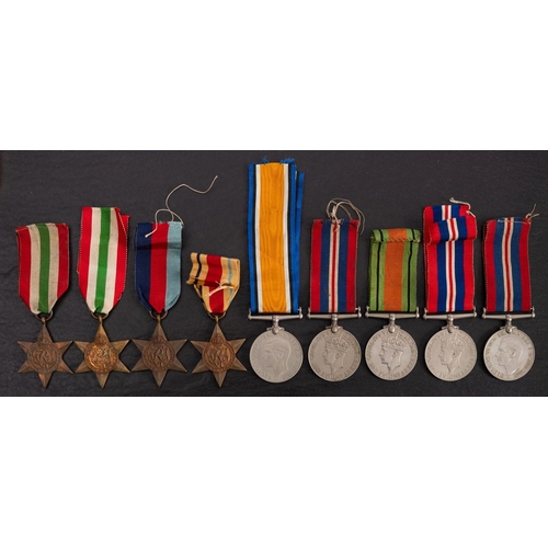 188 - A collection of nine WWII service medals.