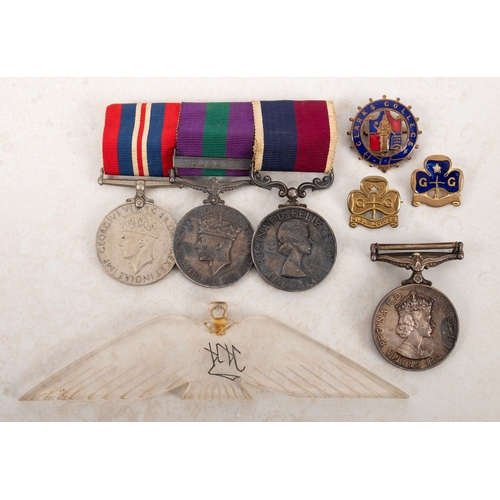 192 - A WWII group of four medals presented to 579464 Act Cpl L Bearne RAF. Comprising 1939-45 George VI G... 