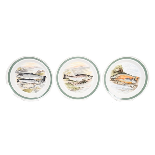 4 - A Portmeirion part tea/dinner service in 'The Complete Angler British Fishes' pattern, comprising, s... 