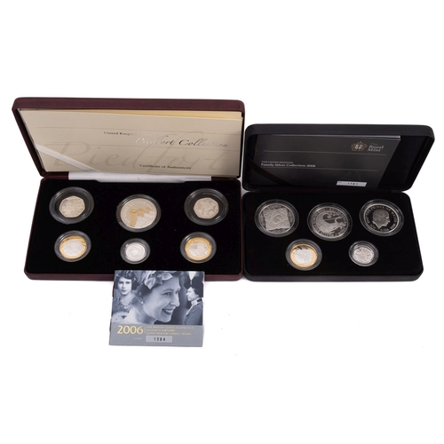 671 - Royal Mint Family silver collection set, with 2006 silver Piedfort Royal mint six coin set.