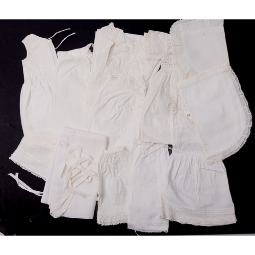 684 - A small group of  various whiteware , including three christening gowns, dresses and bonnets etc.