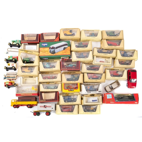 814 - A mixed collection of diecast vehicles. Comprising Corgi, Matchbox and Lledo, mainly cars and buses ... 