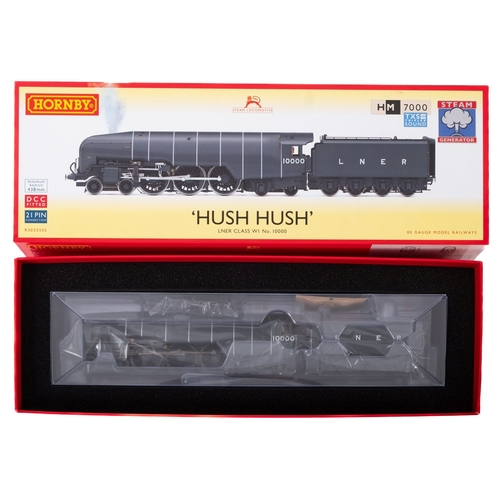 856 - A Hornby LNER 4-6-4 Class W1 'Hush Hush' 10000 steam locomotive and tender. No. R30352SS in black li... 