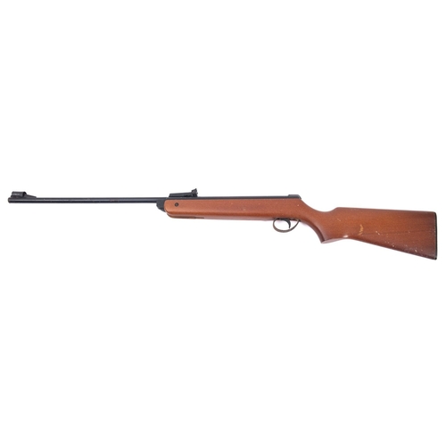 92 - A BSA Meteor break barrel air rifle. .22 calibre with wooden stock and 14'' length of pull.