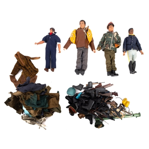 989 - Palitoy. Two Action Man figures, unboxed, together with a collection firearms, uniform and accessori... 