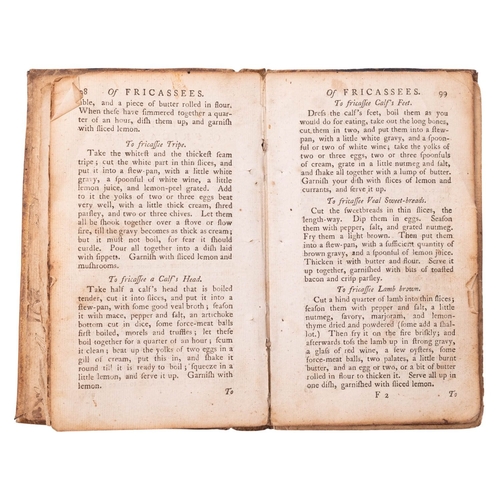 109 - [CARTER, Susannah]. [The Frugal Housewife, or Complete Woman Cook], early edition, nd, lacks title a... 