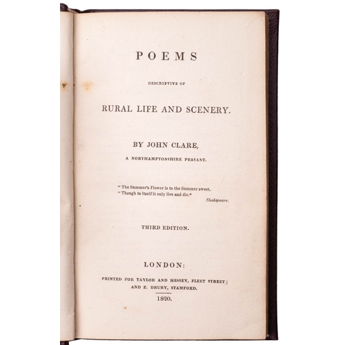 116 - CLARE, John. The Village Minstrel, and Other Poems, 1st edition, 2 vols., London: Printed for Taylor... 