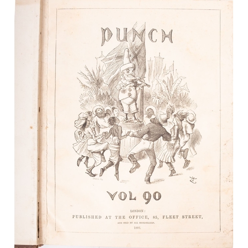 65 - PUNCH. Punch, or the London Charivari. A broken run*, 1914-1946 in 47 vols., num. illustrations, blu... 
