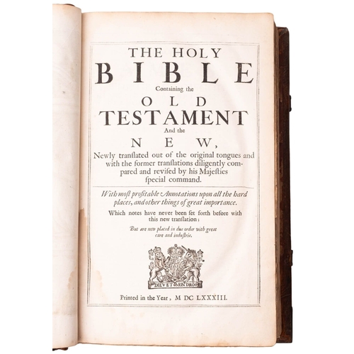 88 - BIBLE [English, King James', with Geneva notes]. The Holy Bible Containing the Old Testament And the... 
