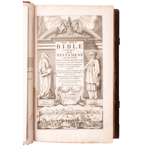 88 - BIBLE [English, King James', with Geneva notes]. The Holy Bible Containing the Old Testament And the... 