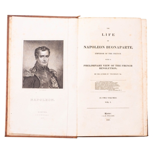 95 - BINDINGS, HISTORY. [SCOTT, Walter]. The  Life of Napoleon Buonaparte, in two volumes, Exeter: J. & B... 