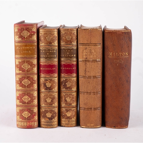 100A - BINDINGS. A group of 5 vols: MACAULAY [Thomas Babbington]. The Miscellaneous Writings and Speeches; ... 