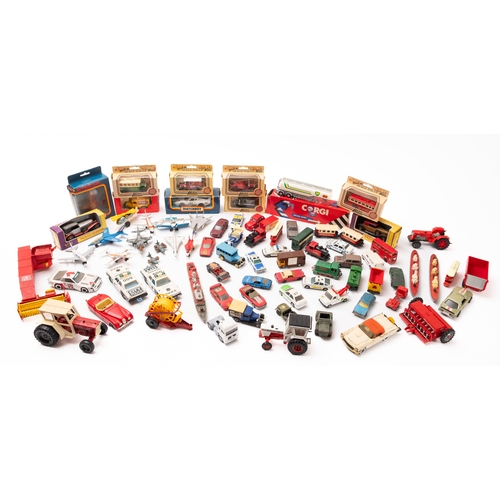 649 - A mixed collection of Matchbox, Corgi and Lledo diecast vehicles. Including  cars, trucks, planes an... 