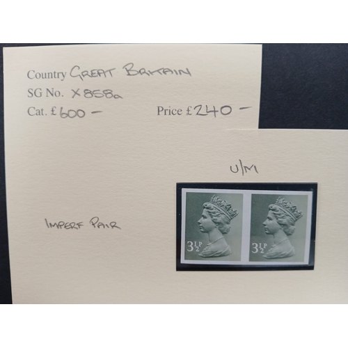 107 - Great Britain. 3.5p Machin definitive IMPERF pair SG X858a MNH.