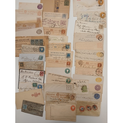110 - India. A useful collection of covers, postal history, fronts, including 1893 Embossed registered cov... 