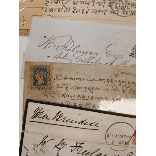 110 - India. A useful collection of covers, postal history, fronts, including 1893 Embossed registered cov... 