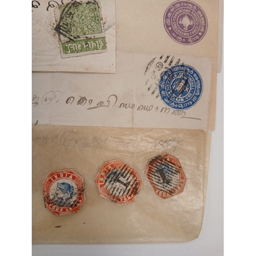 110 - India. A useful collection of covers, postal history, fronts, including 1893 Embossed registered cov... 