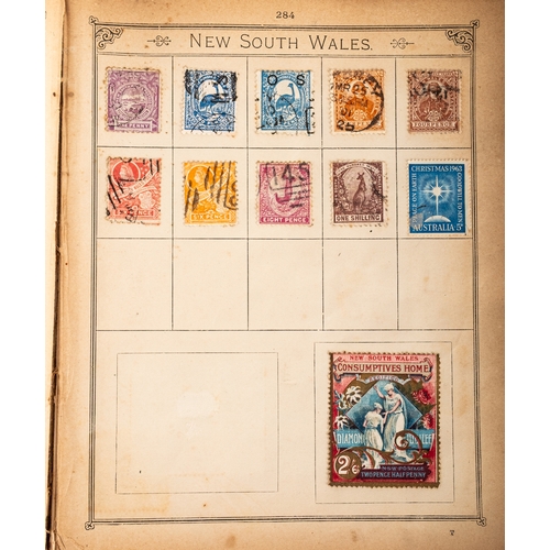 129 - ''Old-time. A collection of world stamps in three albums, with strength in a Lincoln album including... 