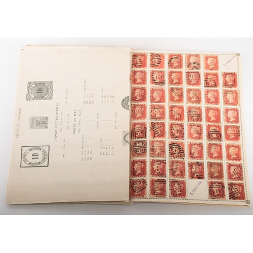 174 - Great Britain. A box of 1d red plate numbers identified and on album pages, circa excess of 11,600 s... 