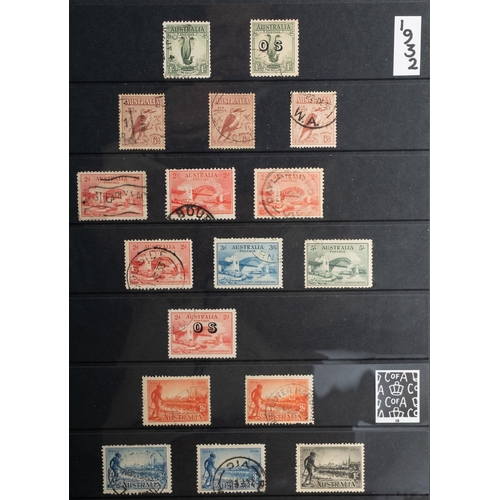 19 - Australia. A collection of Australian stamps in three volumes, with KGV Kangaroos, later issues thro... 
