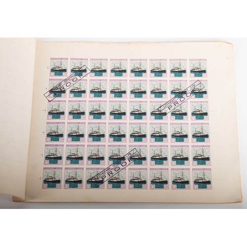 28 - Guernsey - Sark - Alderney. A book of 12 complete sheets of proofs stamped ''Lithofast Company Ltd P... 