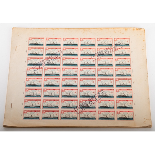 28 - Guernsey - Sark - Alderney. A book of 12 complete sheets of proofs stamped ''Lithofast Company Ltd P... 