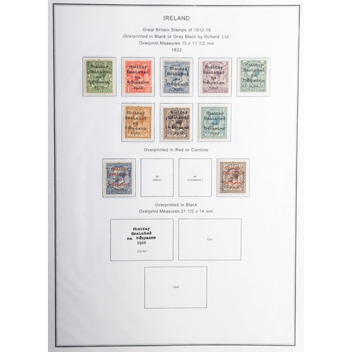 29 - Ireland. A mostly used collection on one-country printed album pages from 1922, including Seahorses ... 