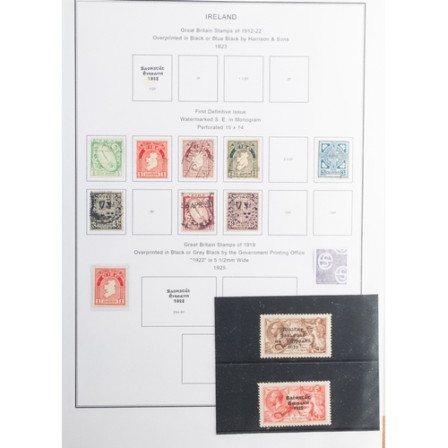 29 - Ireland. A mostly used collection on one-country printed album pages from 1922, including Seahorses ... 