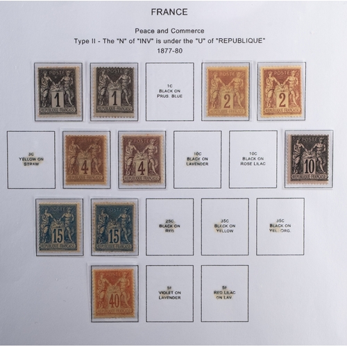36 - France. A good collection of French stamps in three volumes with mint ranges from 1862, including Pe... 