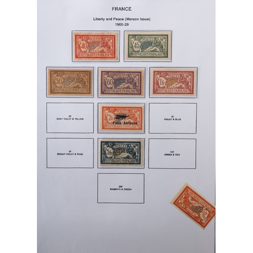 36 - France. A good collection of French stamps in three volumes with mint ranges from 1862, including Pe... 