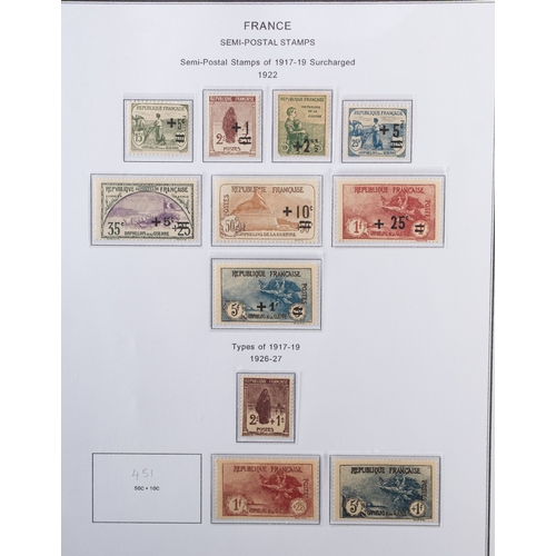 36 - France. A good collection of French stamps in three volumes with mint ranges from 1862, including Pe... 