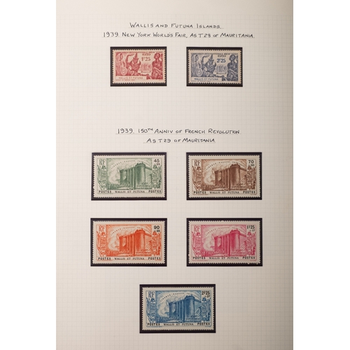 38 - Wallis and Futuna. A nicely written up collection of stamps including 1920 overprints to 5F, 1939 An... 